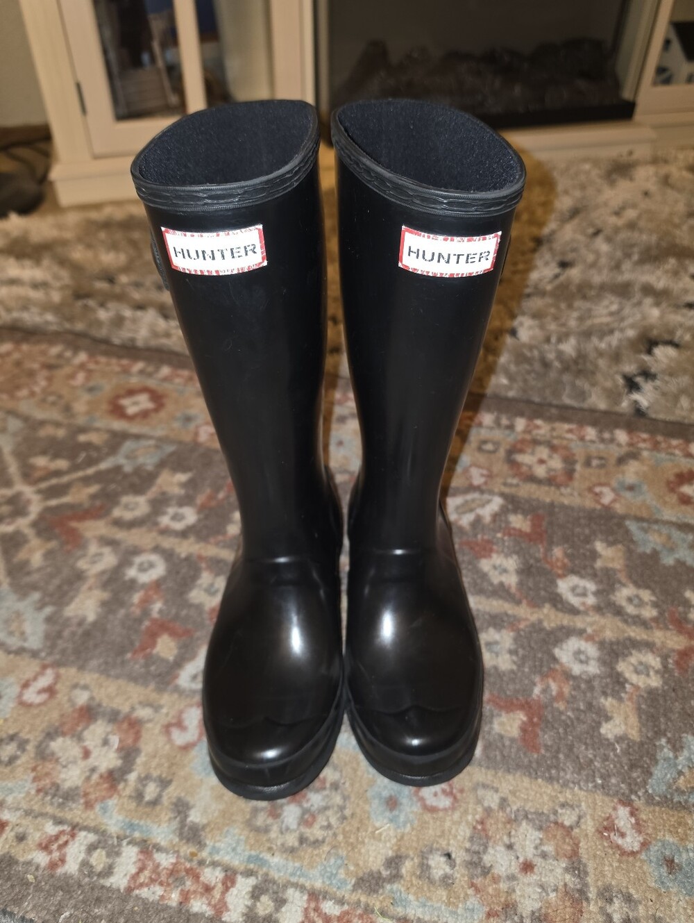 HUNTER Kids Rain Weather Boots w/Reflectors Size 3 Boys/4 Girls Pre-owned